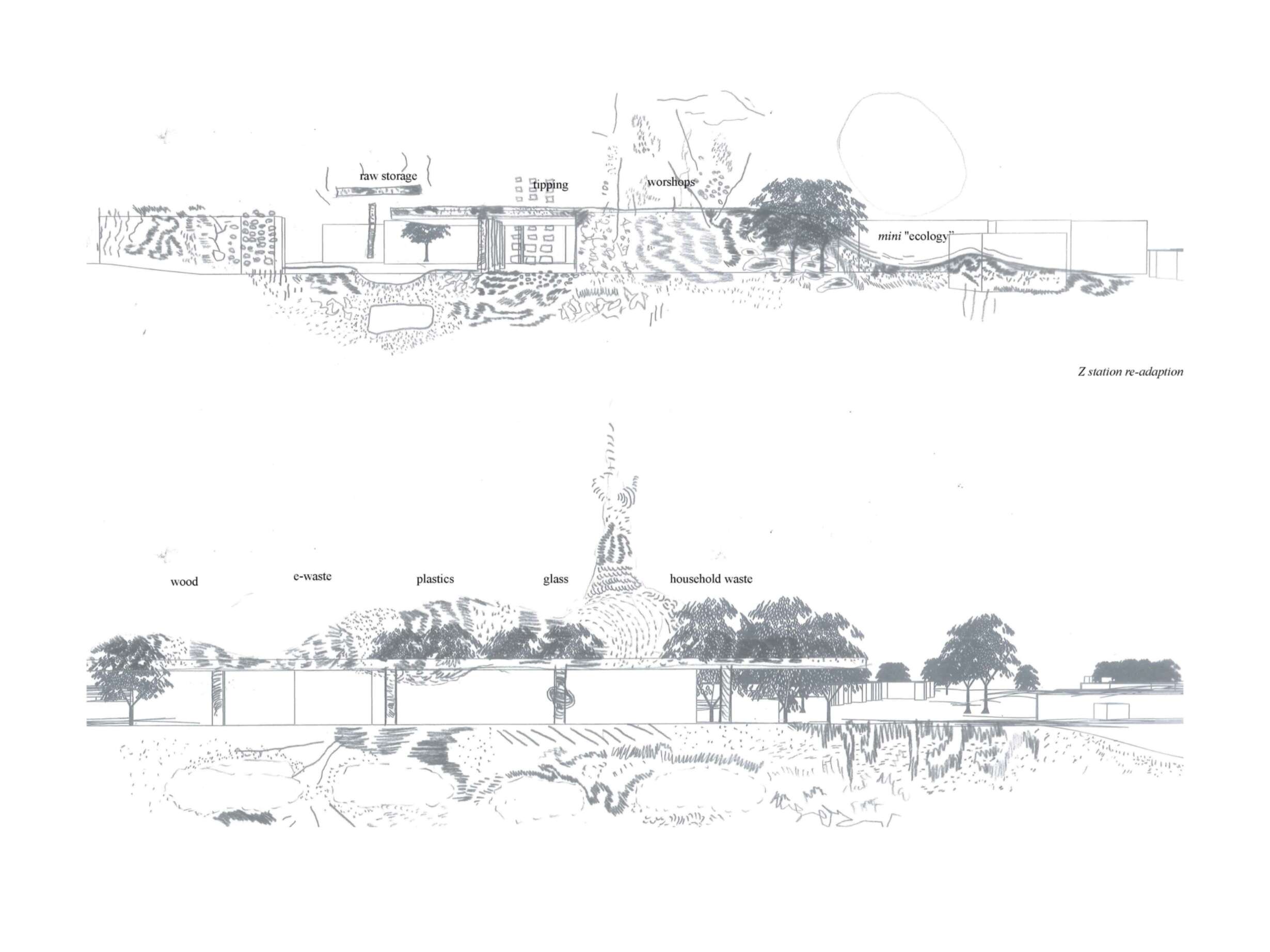 Abstracted section of adaptive reuse at Point Chevalier site