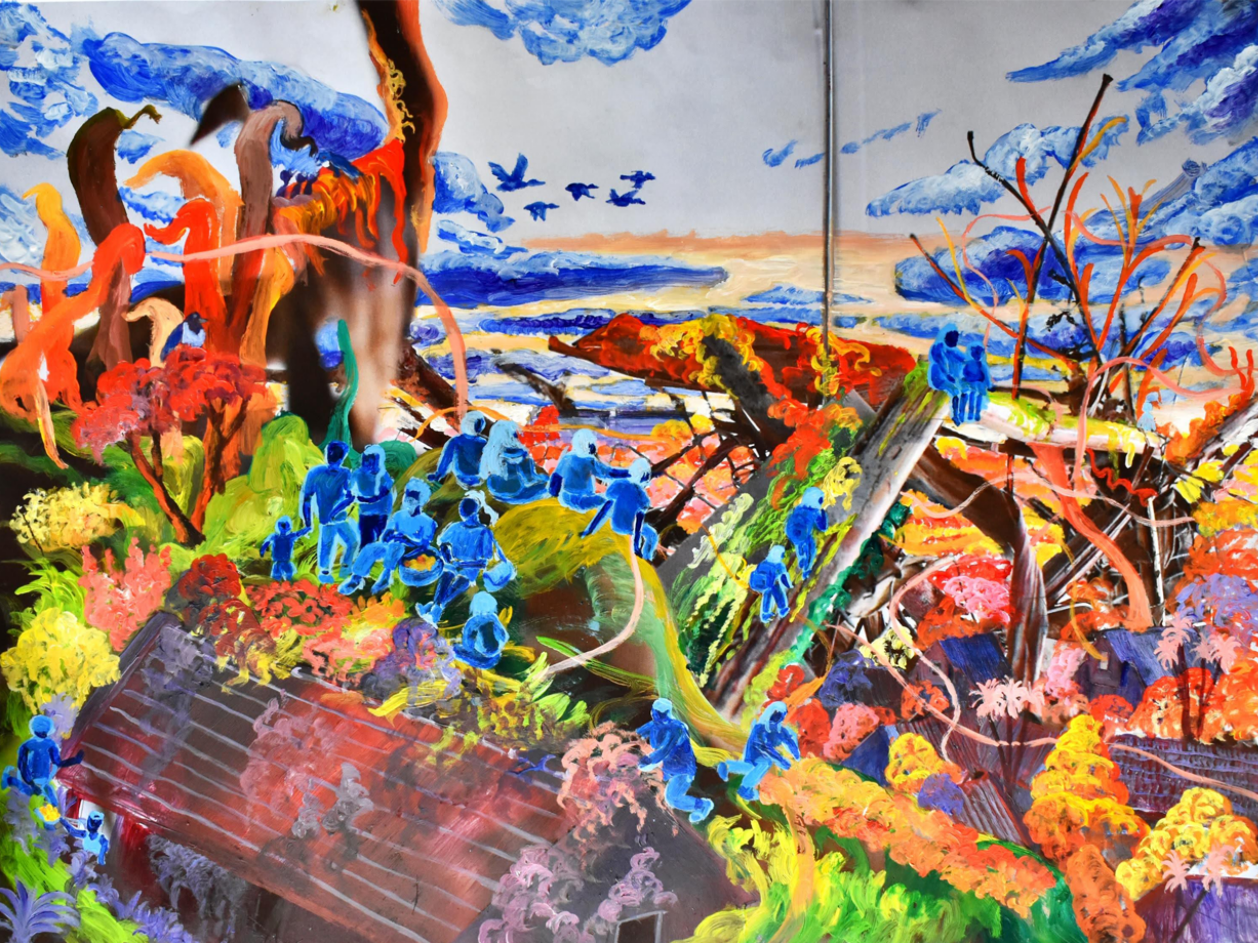 This perspective imagines a gathering on the roof of the suburban houses along Peach Parade. New journeys and learnings are possible through a vibrant ecology that rejuvenates the health and well-being of the people who live there.