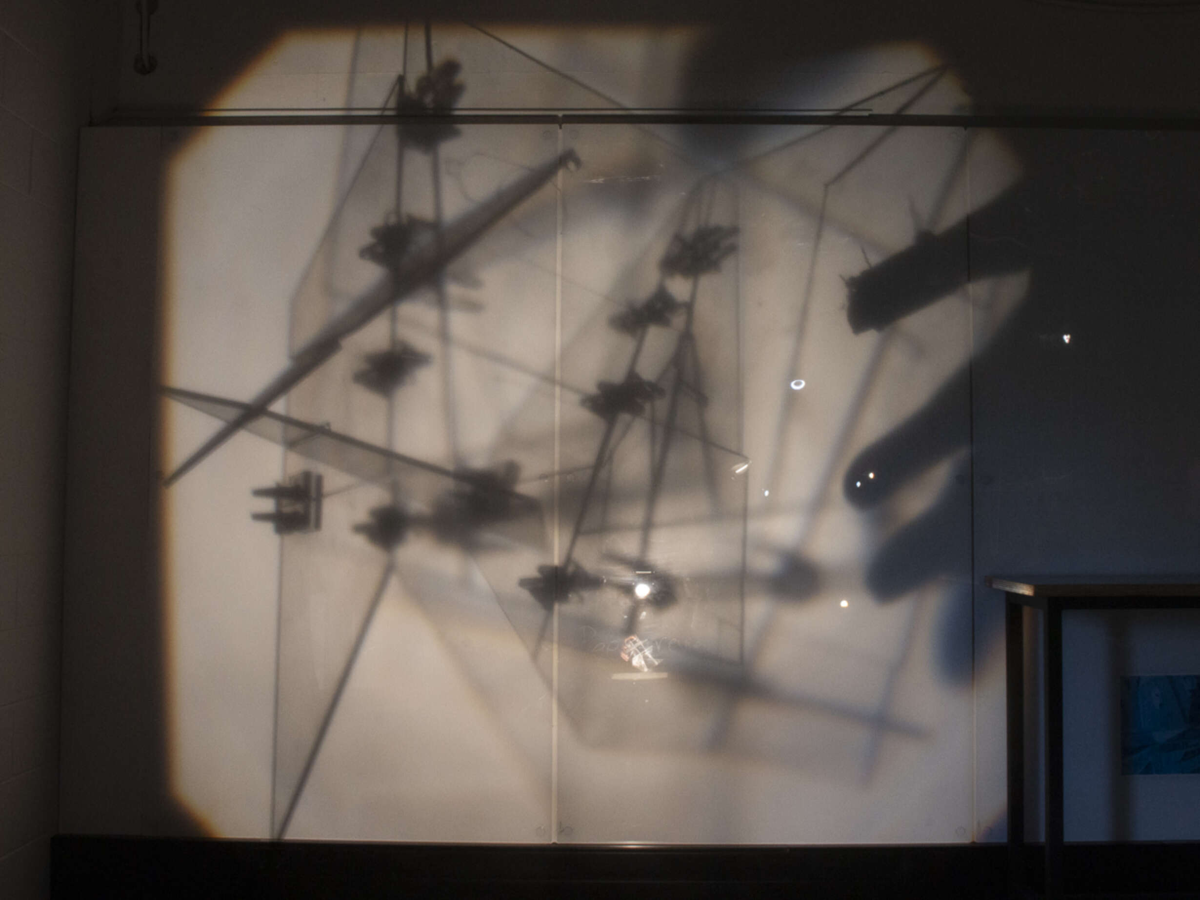 Architectural Drawings can be traced from the Projection [Blue Pencil and Inkjet Print on Watercolour Paper]