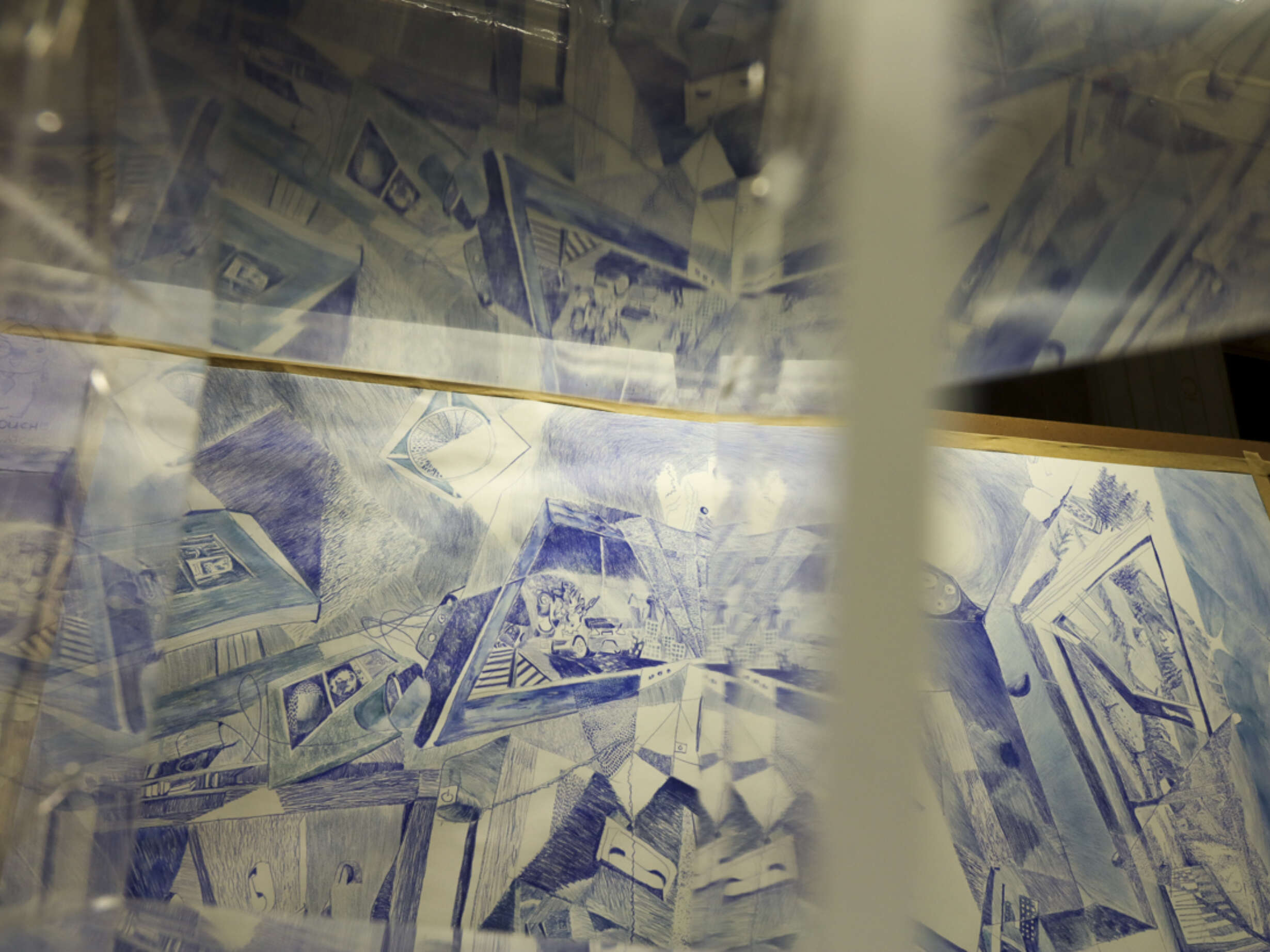 Viewing (Your) My Bedroom through Reflection Model [Incised and Clipped Perspex Sheet Model]