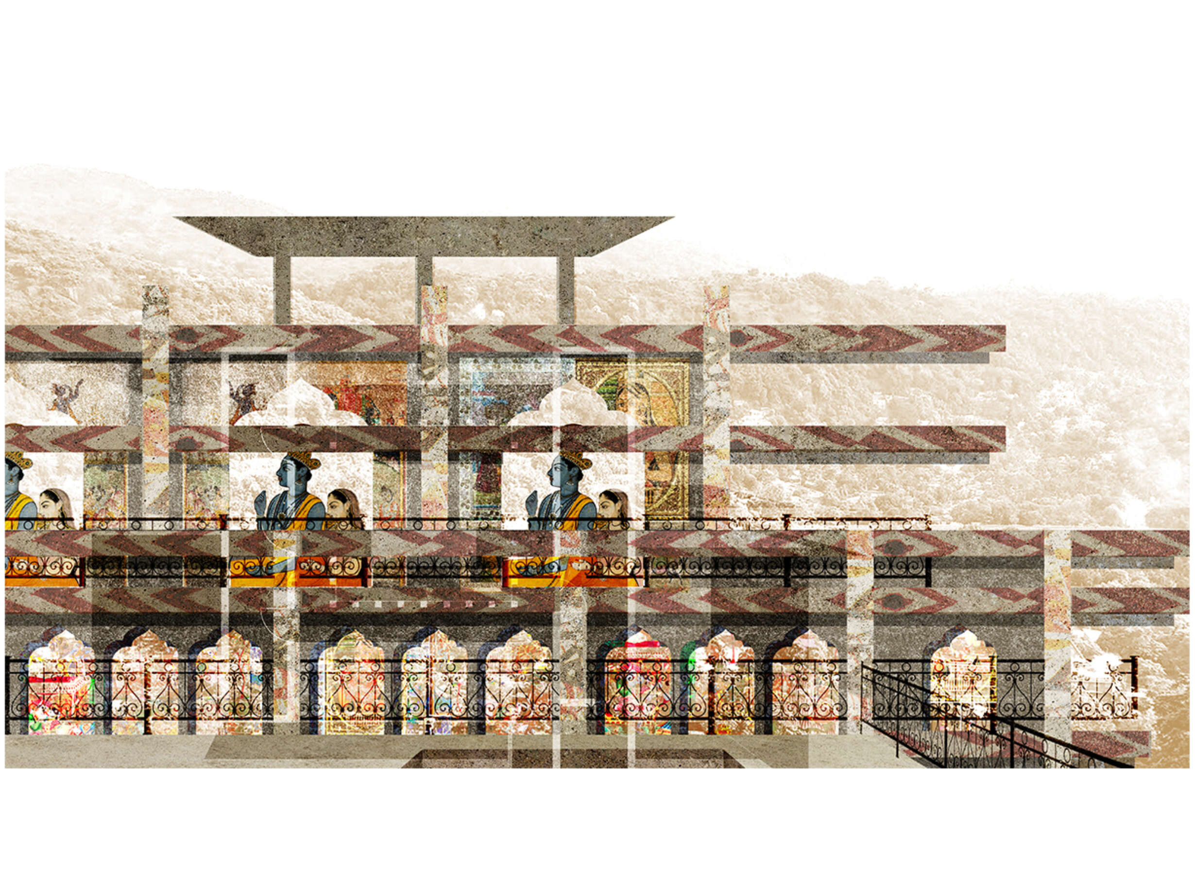 Vidyapith School Elevational Collage