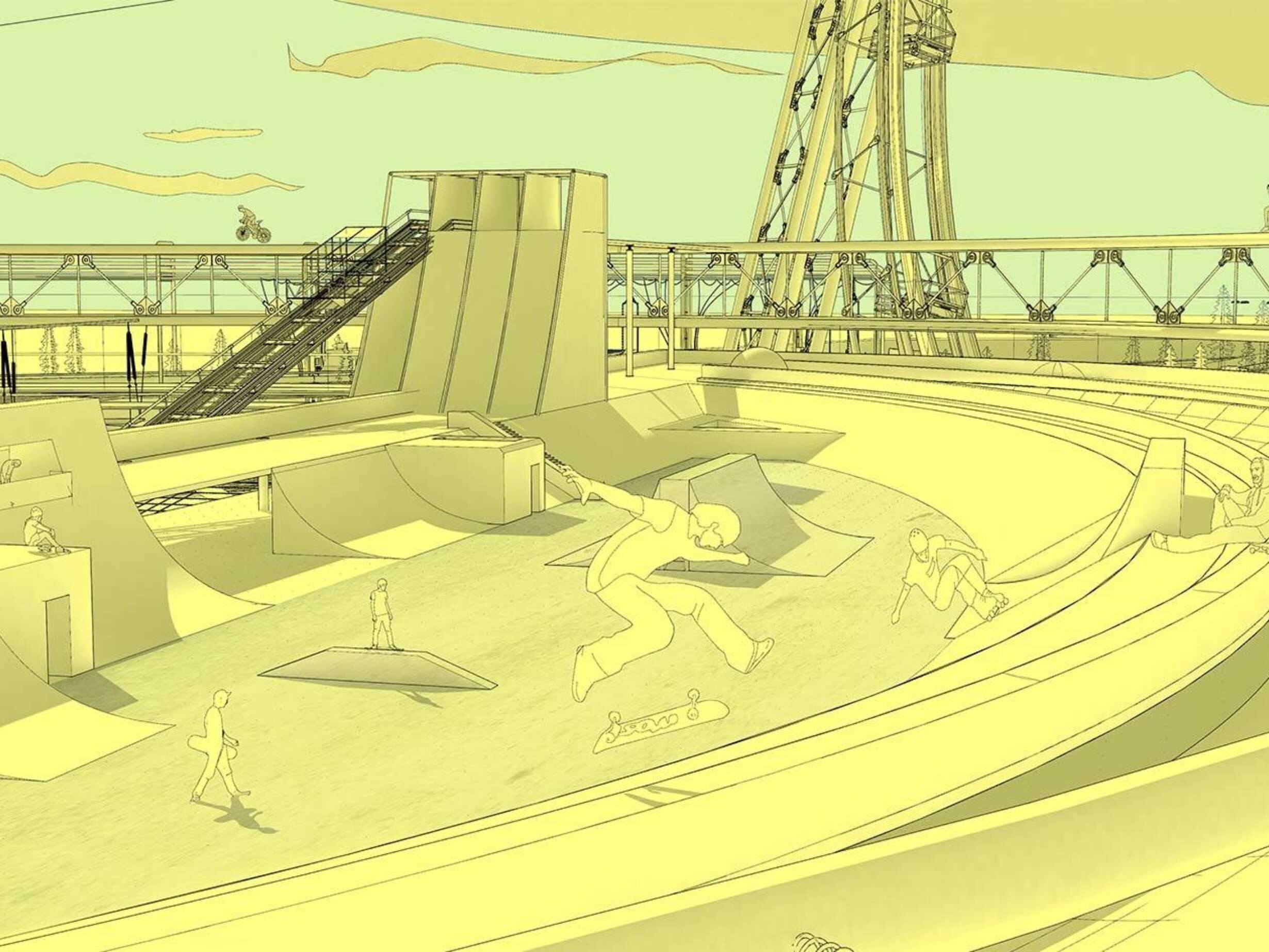 Rooftop skatepark