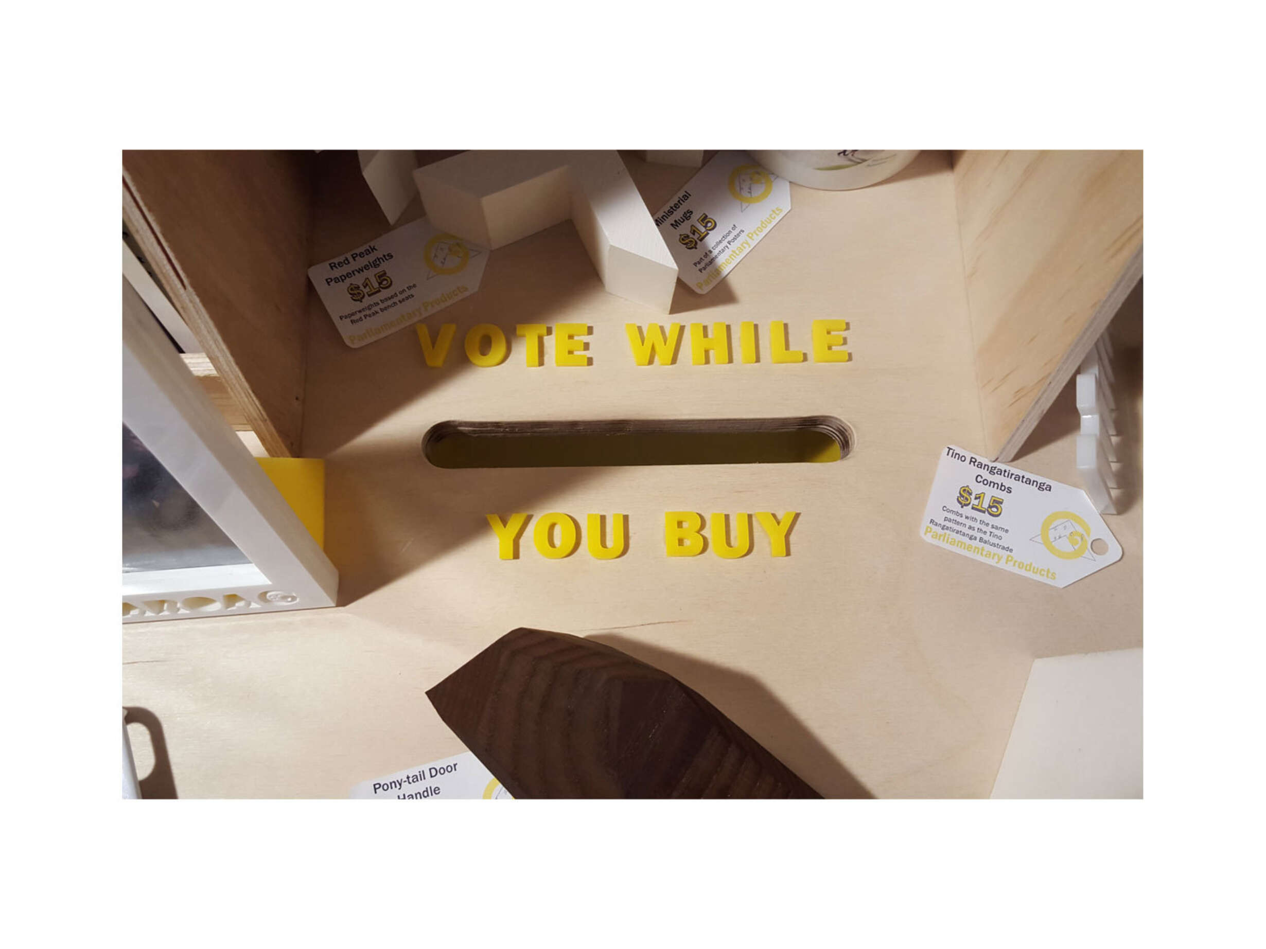 The consumer booth turned the architecture into a product and made the subject of democratic engagement about buying first, voting second