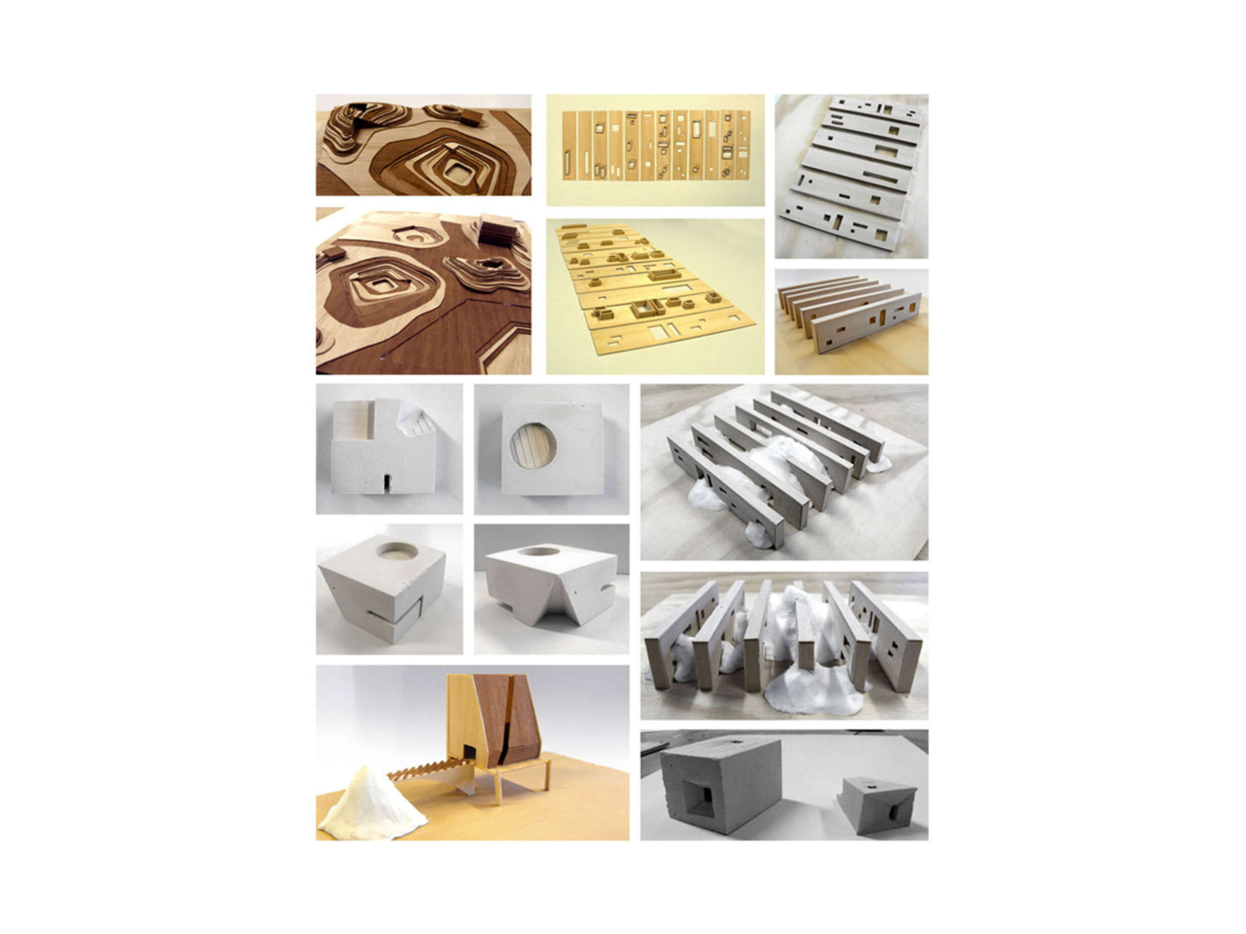 Massing models began to engage with the intersection of landscape and building