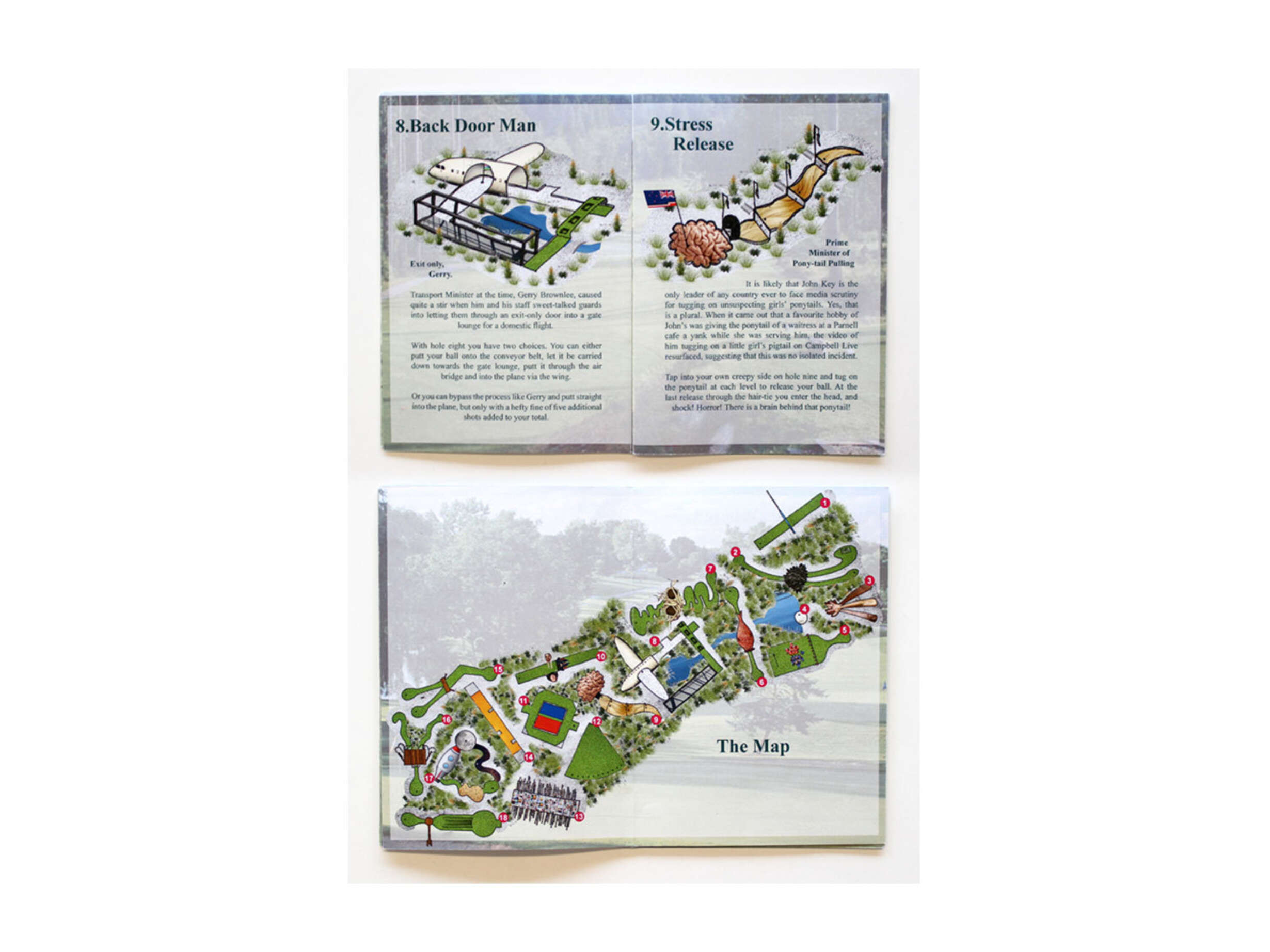 A mini-golf cause based on political gaffes was generated to understand gold course as a realm of political and commercial conversation